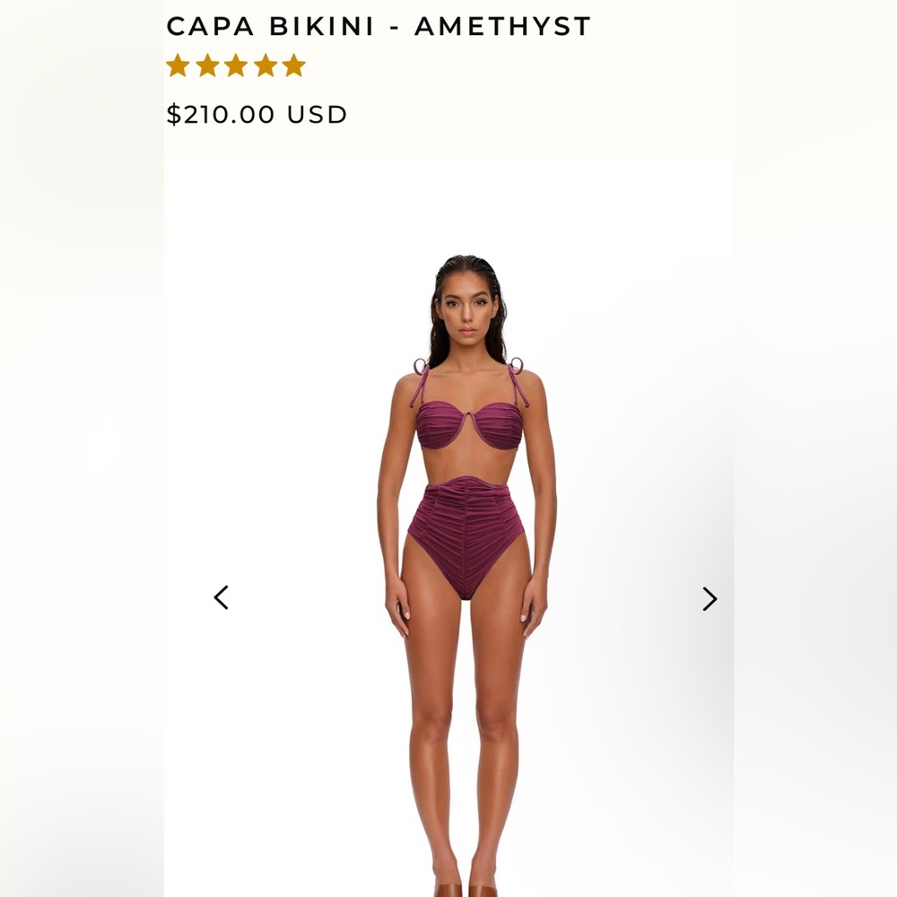 NWOT Andrea Iyamah Capa Bikini Top in Amethyst